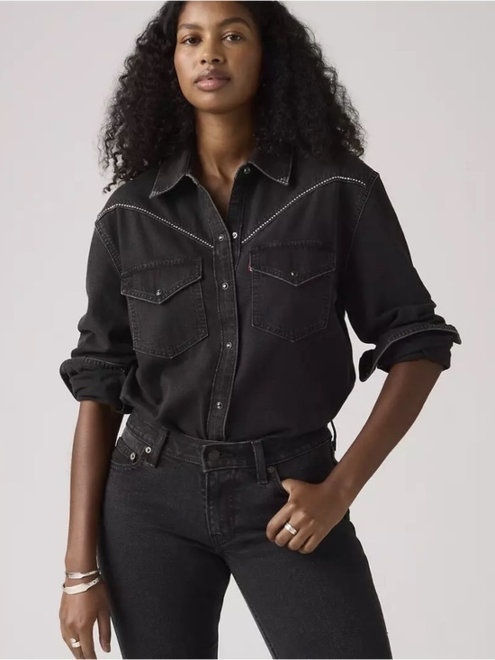 Levi's Black Western Snap-Front Shirt NWOT Size Small